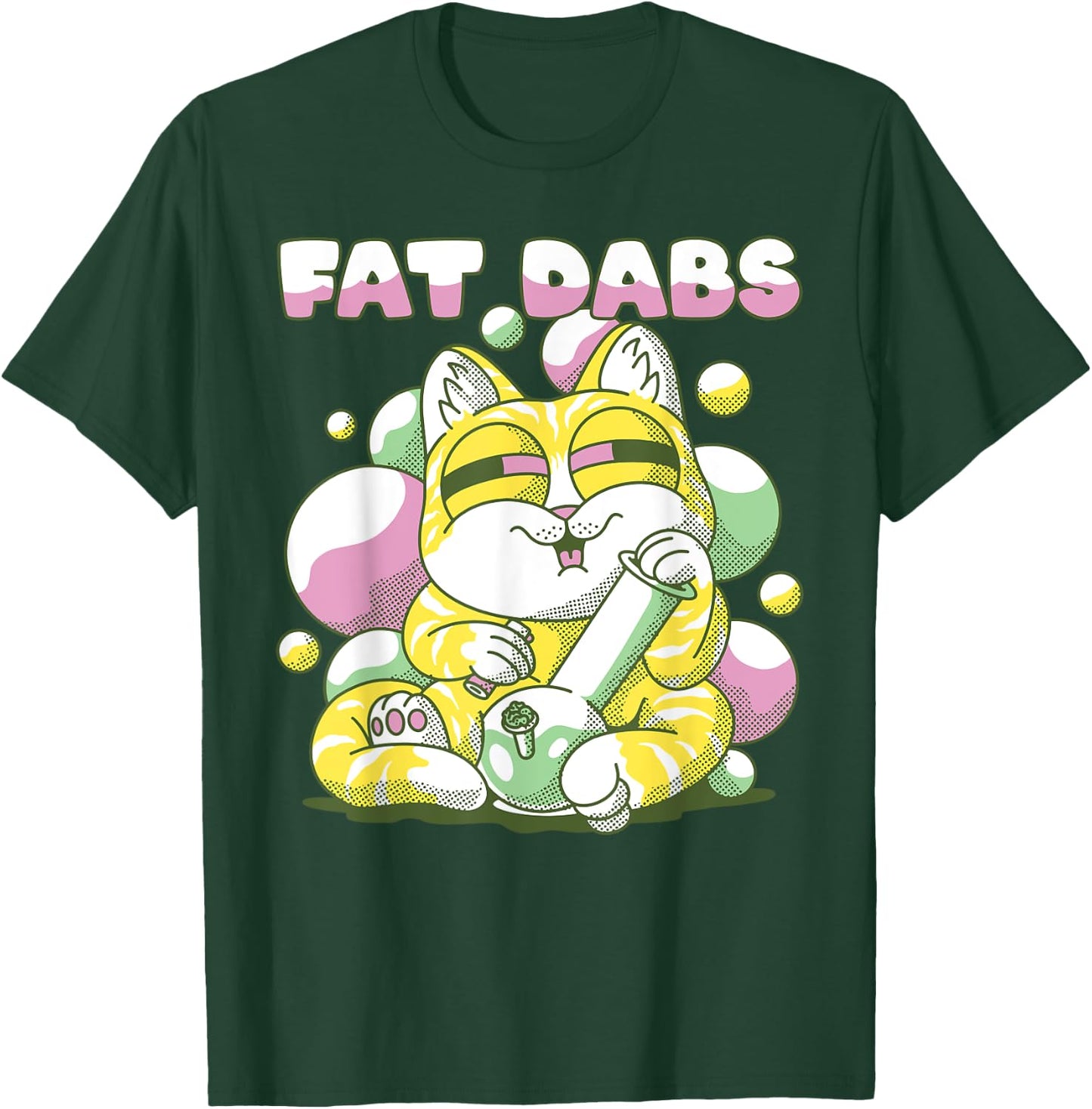 Fat Dabs Cannabis Cat Bong Fat Weight Fitness T-Shirt - T-Shirt | Forest
