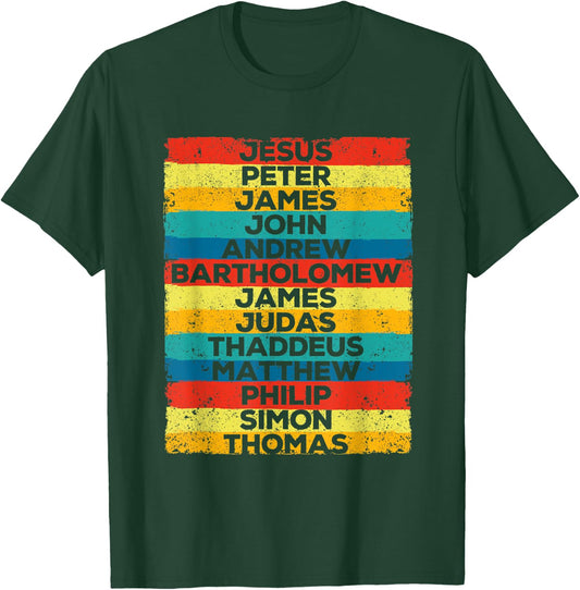 Jesus Christ 12 Apostles Disciples Funny Christmas Religous T-Shirt - T-Shirt | Forest