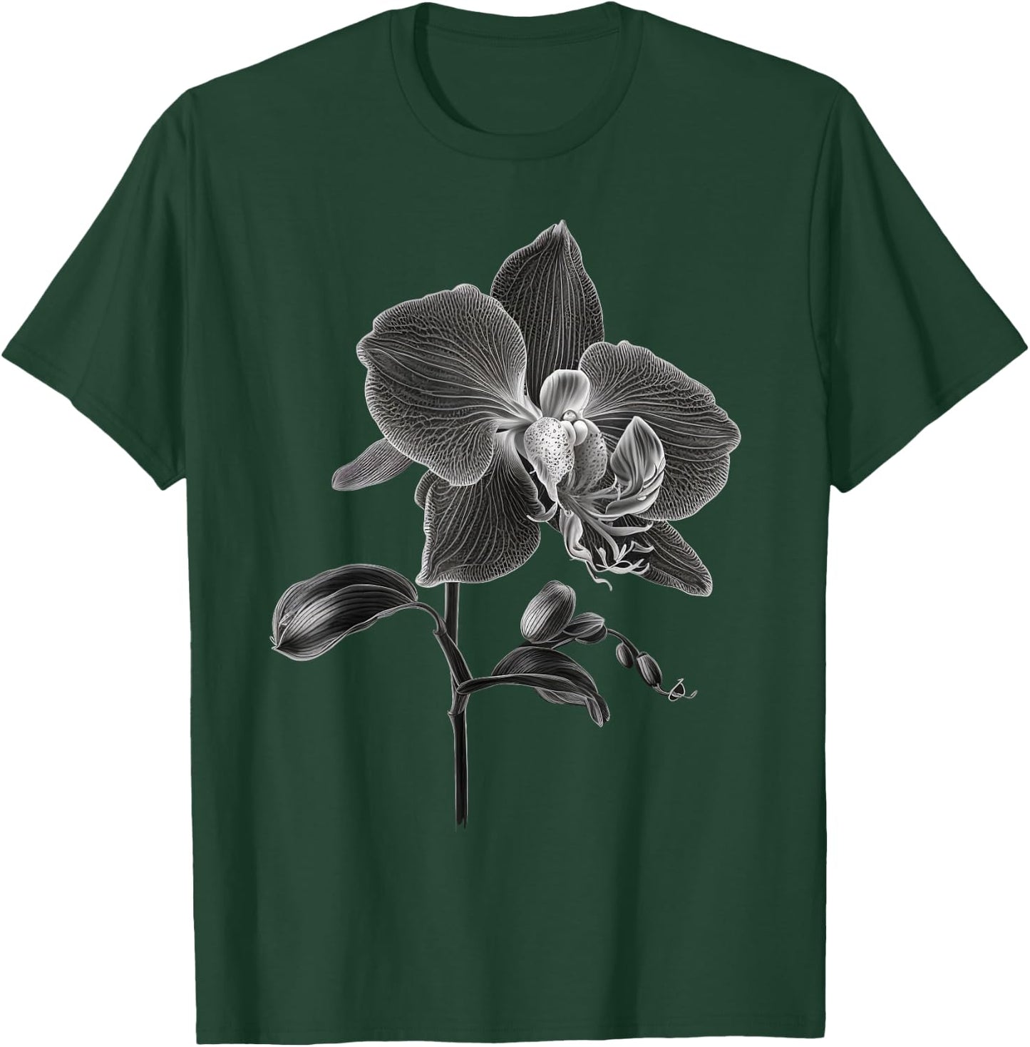 Black and White Orchid men and Orchid T-Shirt - T-Shirt | Forest