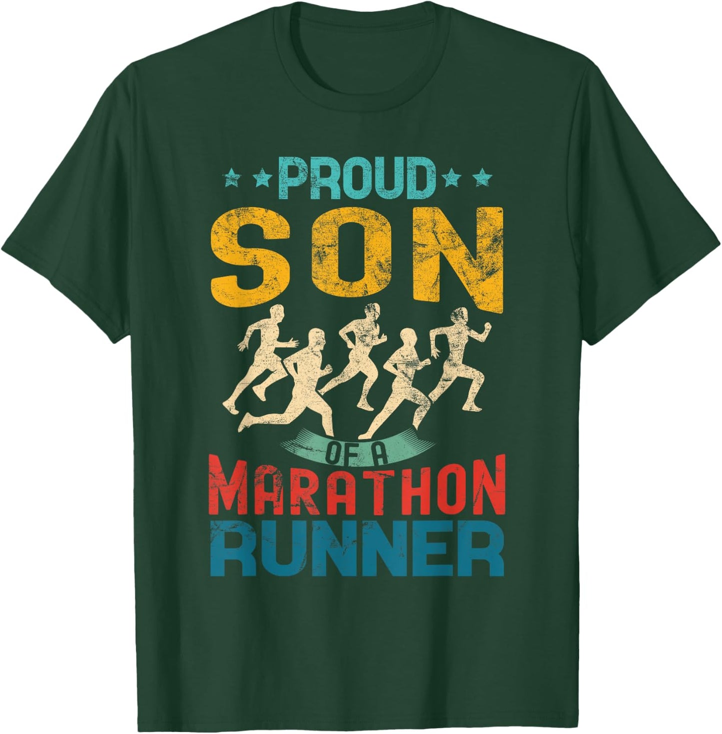 Proud son of a marathon runner son gifts vintage distressed T-Shirt - T-Shirt | Forest