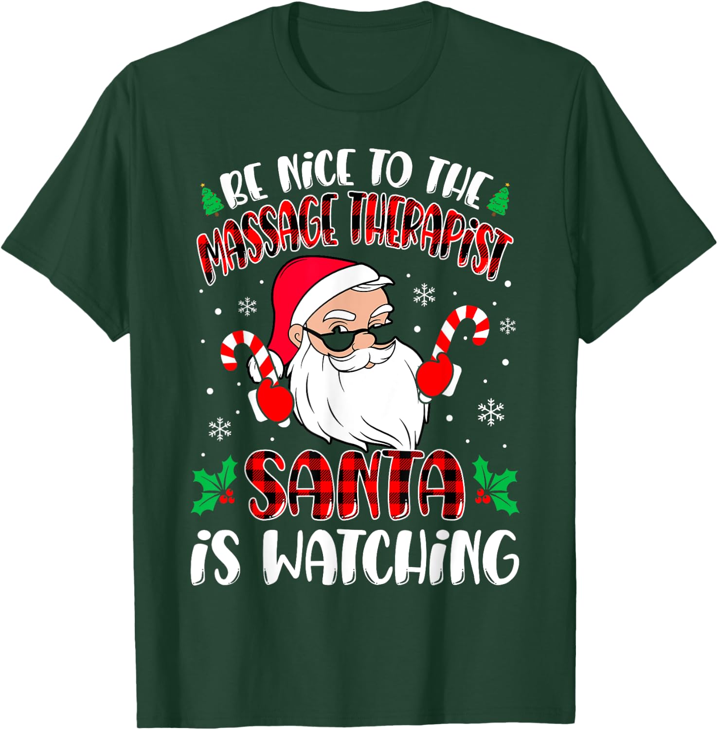 Massage Therapist Santa Funny Therapist Christmas T-Shirt - T-Shirt | Forest