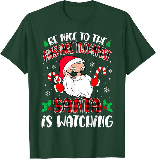 Massage Therapist Santa Funny Therapist Christmas T-Shirt - T-Shirt | Forest