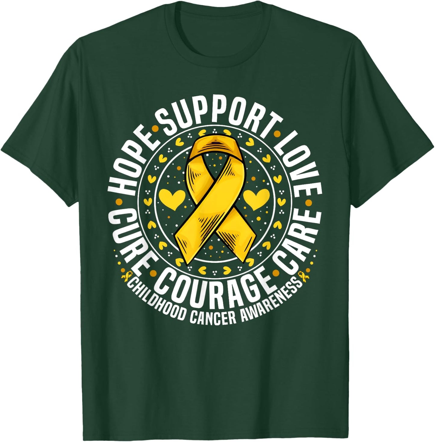 Childhood Cancer Support Family Childhood Cancer Awareness T-Shirt - T-Shirt | Forest