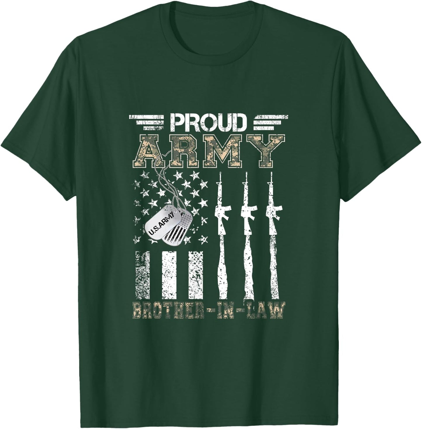 Proud Army Brother-In-Law US Army Brother-In-Law Gifts T-Shirt - T-Shirt | Forest