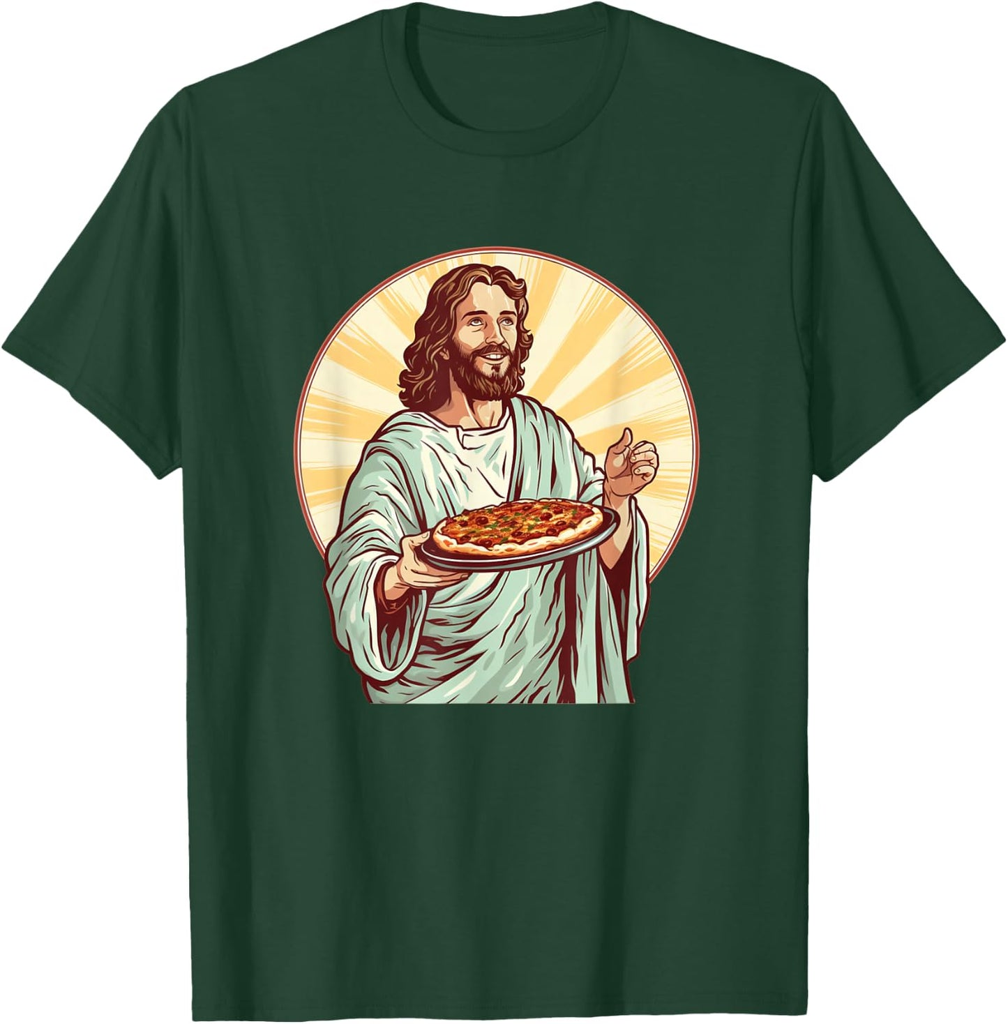 Jesus Pizza for holy Food and Lunch Time Lovers T-Shirt - T-Shirt | Forest