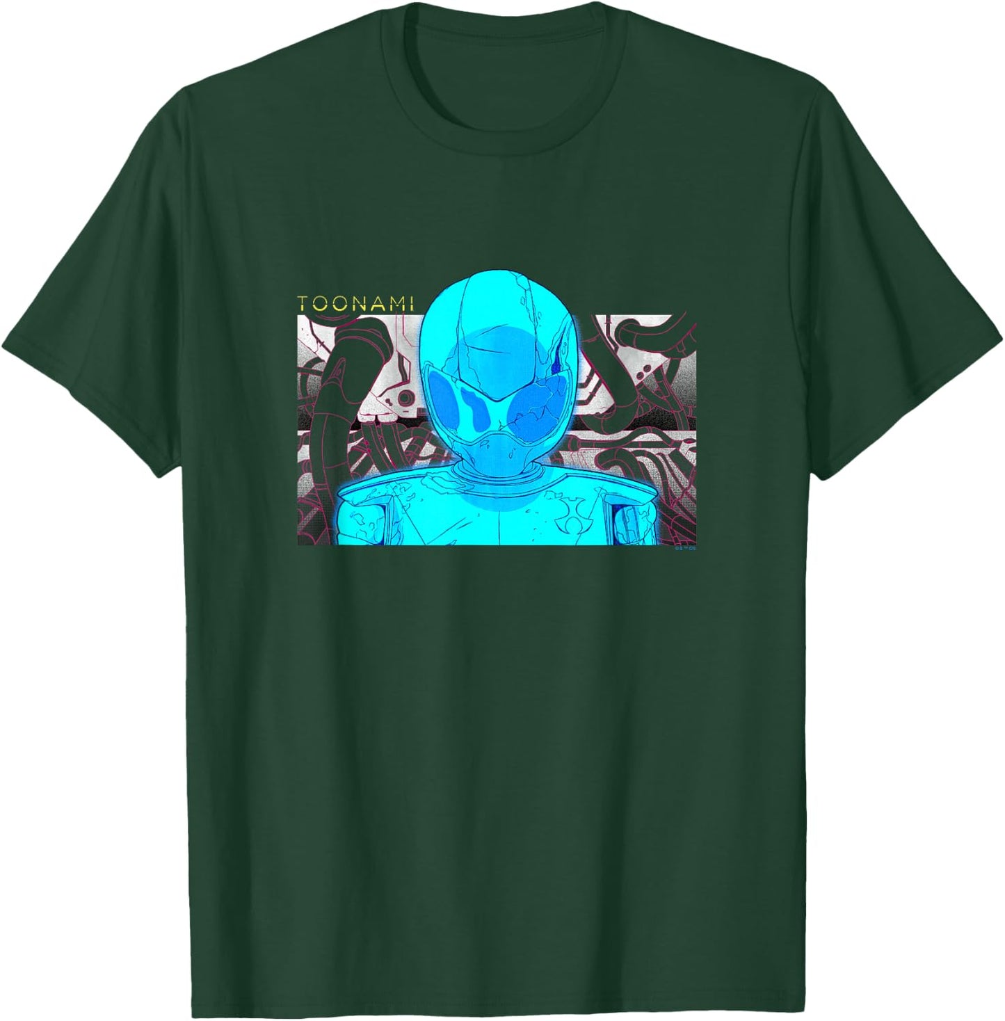 Toonami T.O.M. Blue Schematic Screen Grab T-Shirt - T-Shirt | Forest