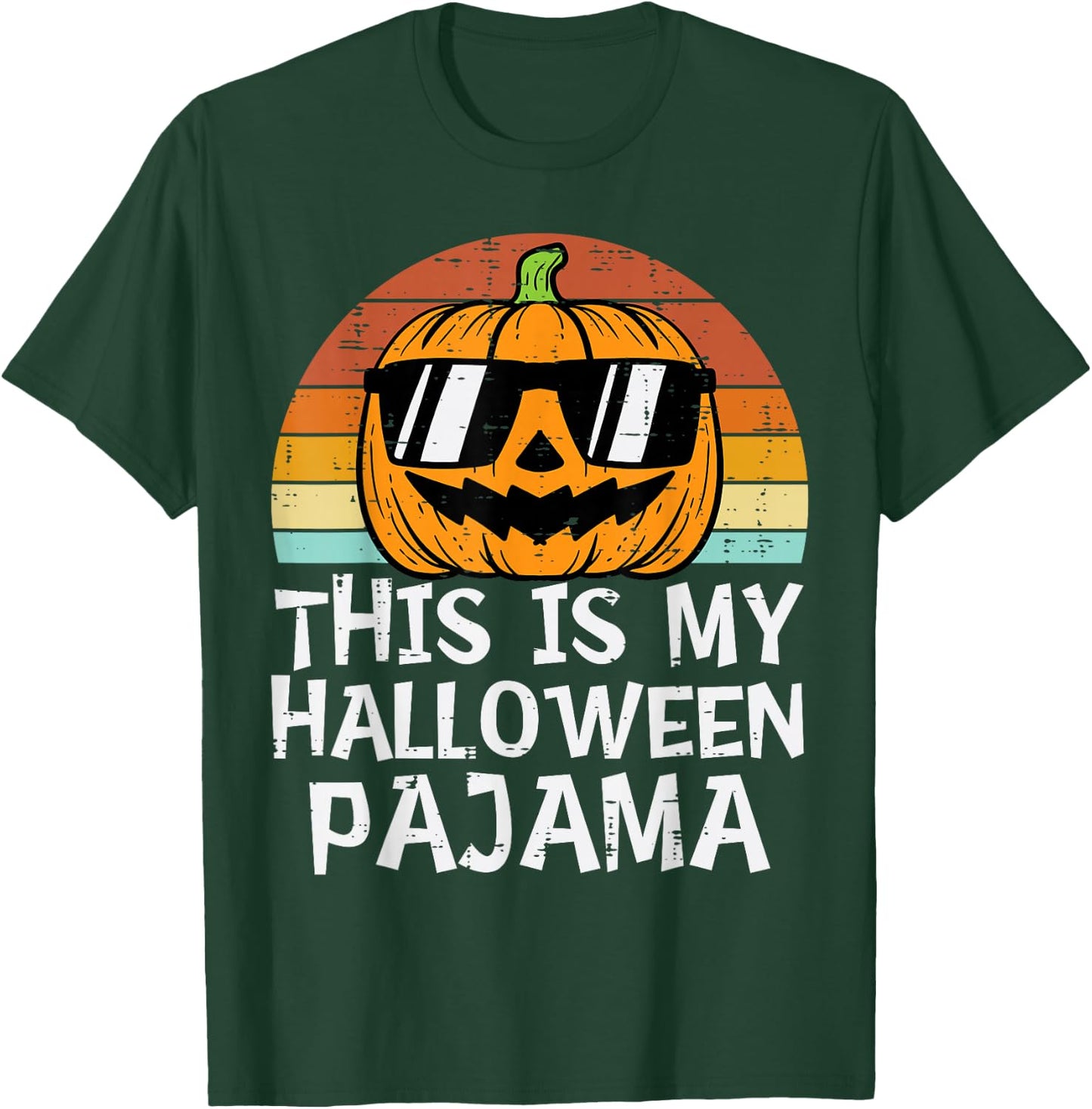 This Is My Halloween Pajama Pumpkin Retro Halloween Costume T-Shirt - T-Shirt | Forest