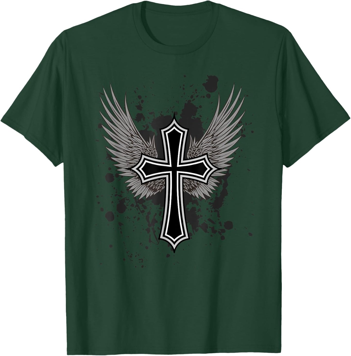 Y2K Aesthetic Cross 90's 2000's Biker Grunge Punk Rock Emo T-Shirt - T-Shirt | Forest