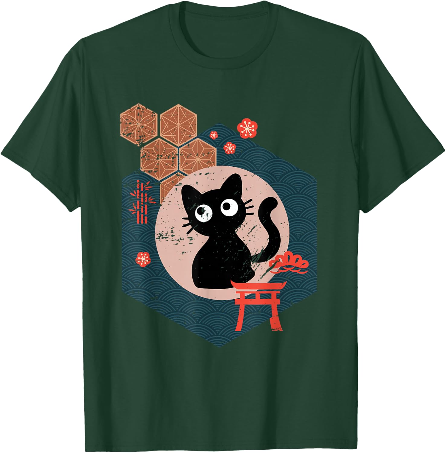 Black Cat Lover Japanese Kitten Anime Tokyo Otaku Lifestyle Small T-Shirt - T-Shirt | Forest