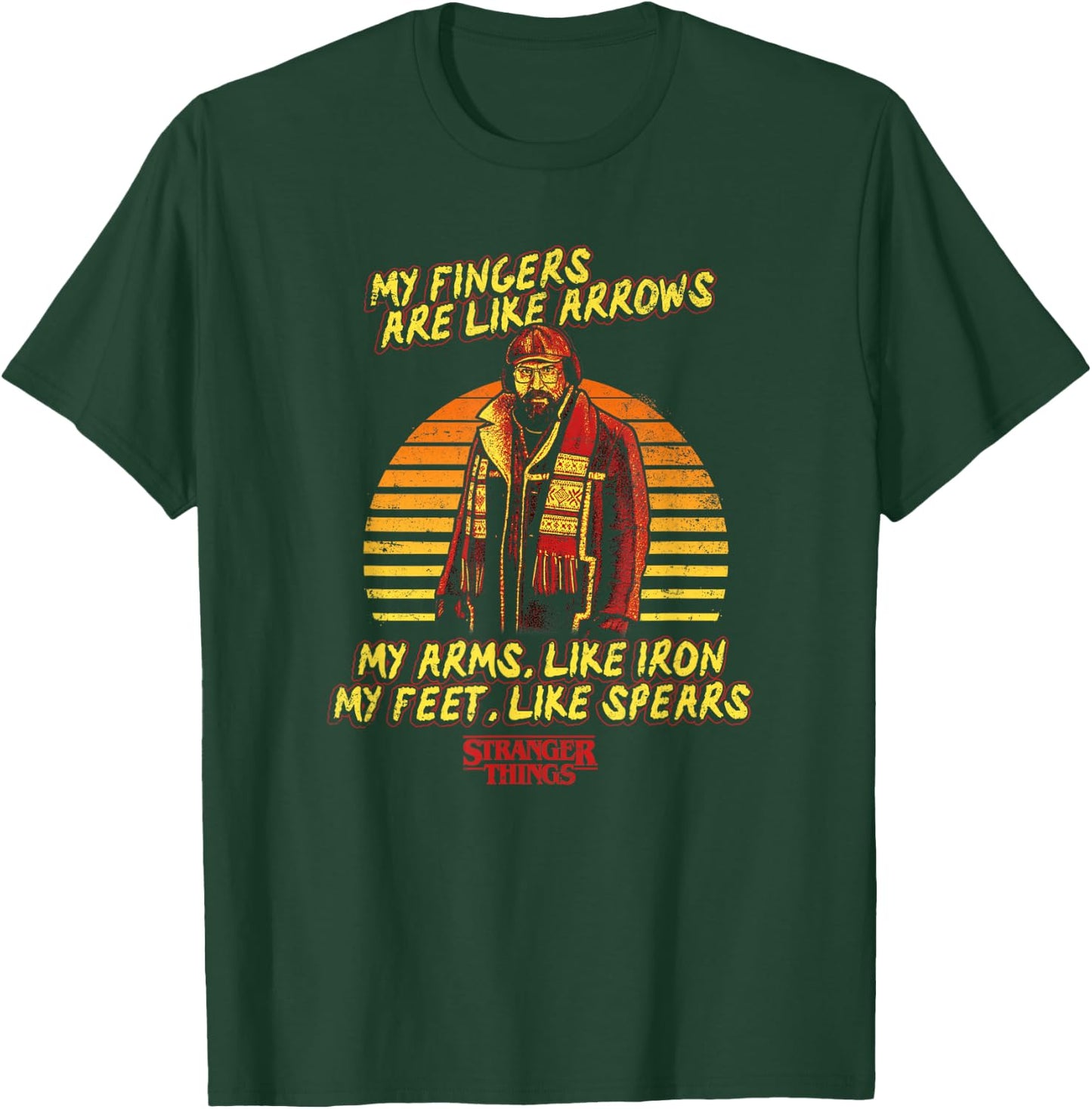 Stranger Things My Fingers Are Like Arrows Murray Distressed T-Shirt - T-Shirt | Forest