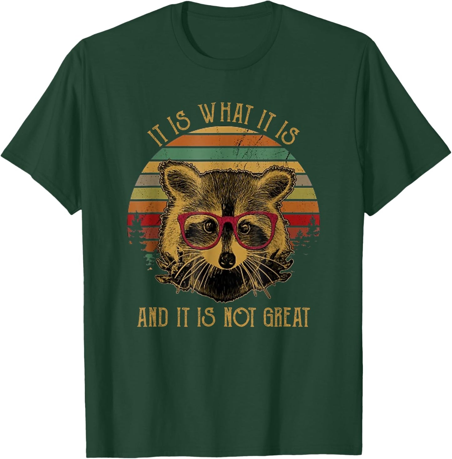 Racoon Trash Panda -Kids Black Cartoon T-Shirt - T-Shirt | Forest