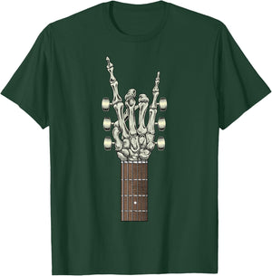 Rock On Skeleton Hand Guitar Gifts Men Rock Band T-Shirt - T-Shirt | Forest