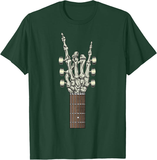 Rock On Skeleton Hand Guitar Gifts Men Rock Band T-Shirt - T-Shirt | Forest
