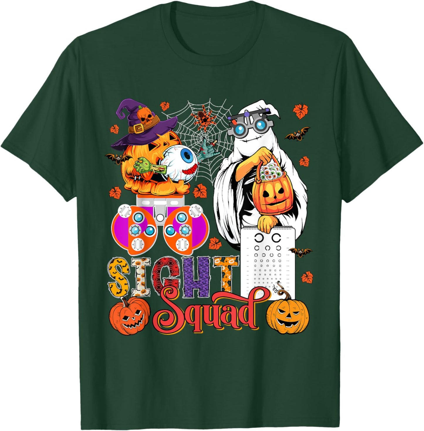 Sight Squad Halloween Optician Boo Horror Pumpkins Lover T-Shirt - T-Shirt | Forest