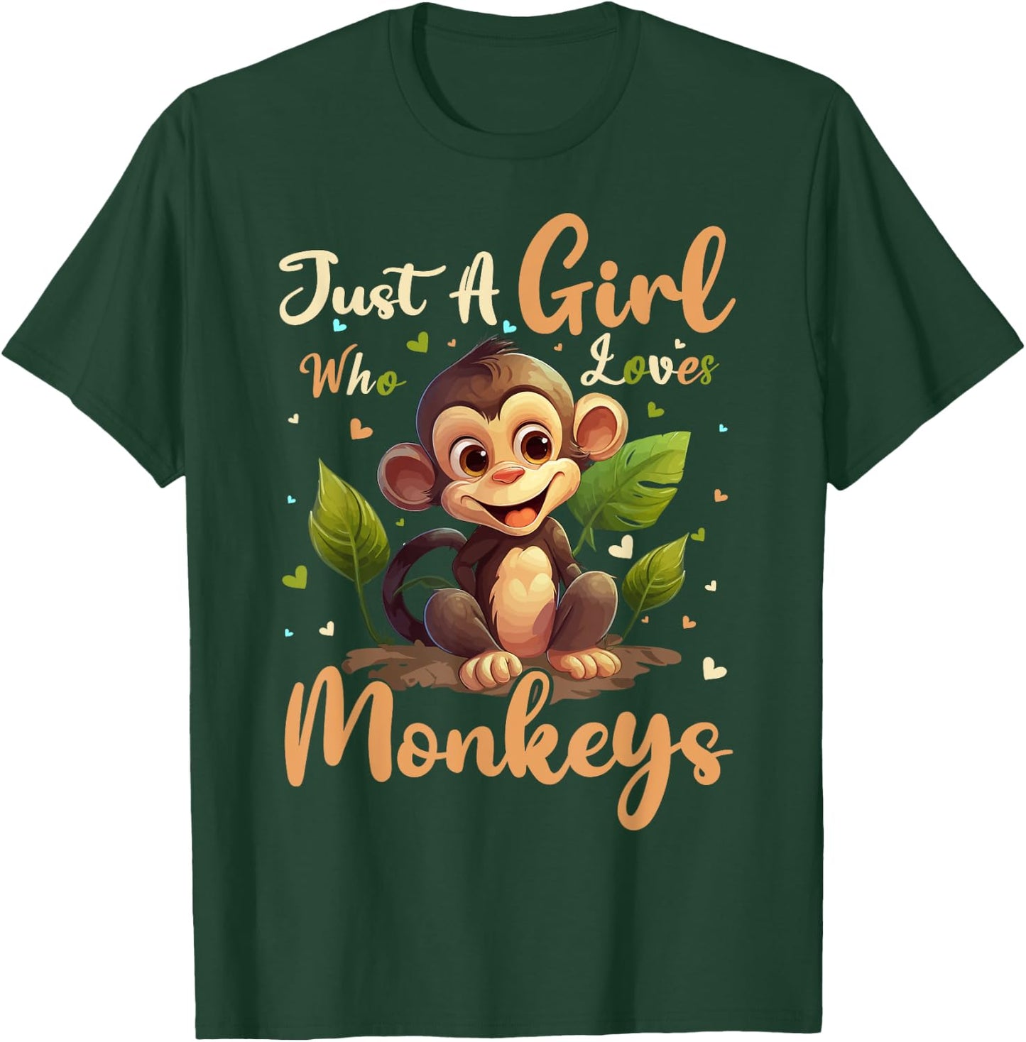 Monkey Lover Just A Girl Who Loves Monkeys T-Shirt - T-Shirt | Forest