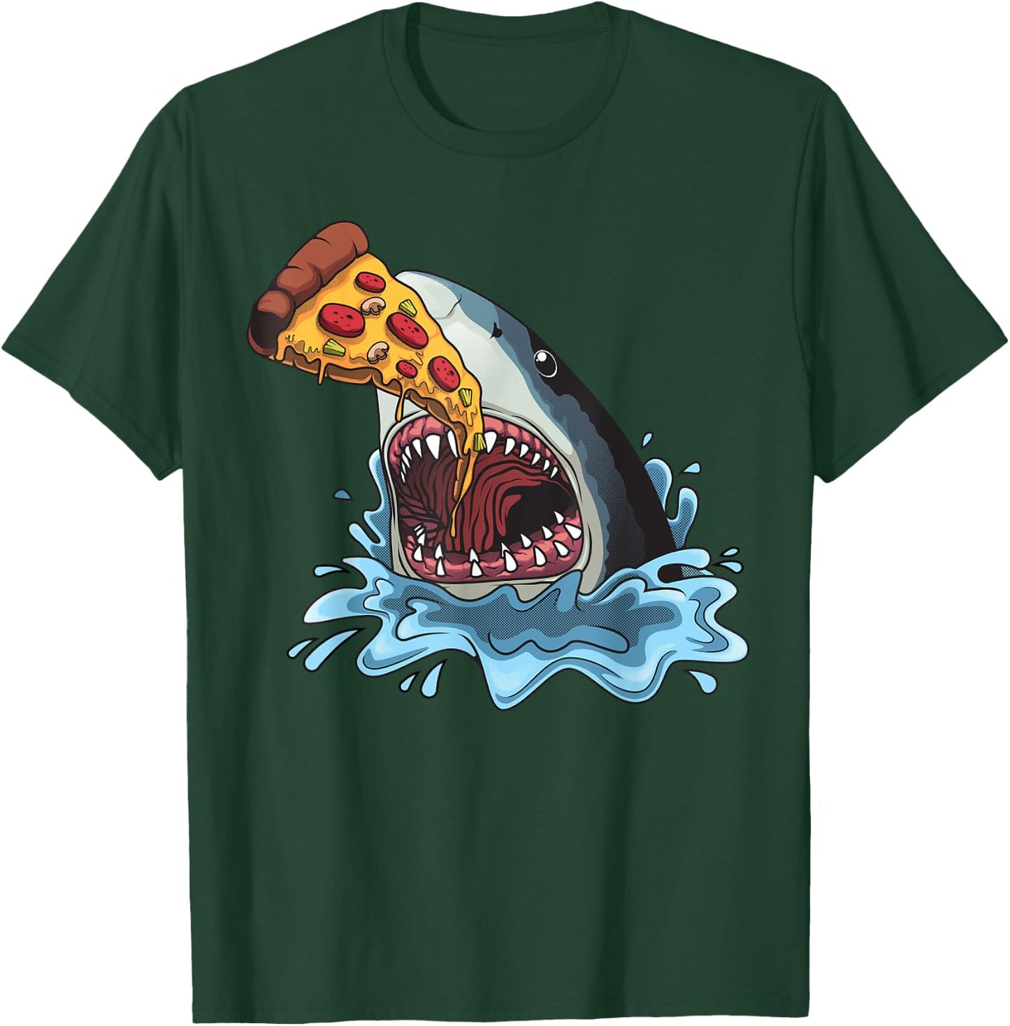 Funny Shark Pizza For Jawsome Shark Pizza Lover Men Women T-Shirt - T-Shirt | Forest
