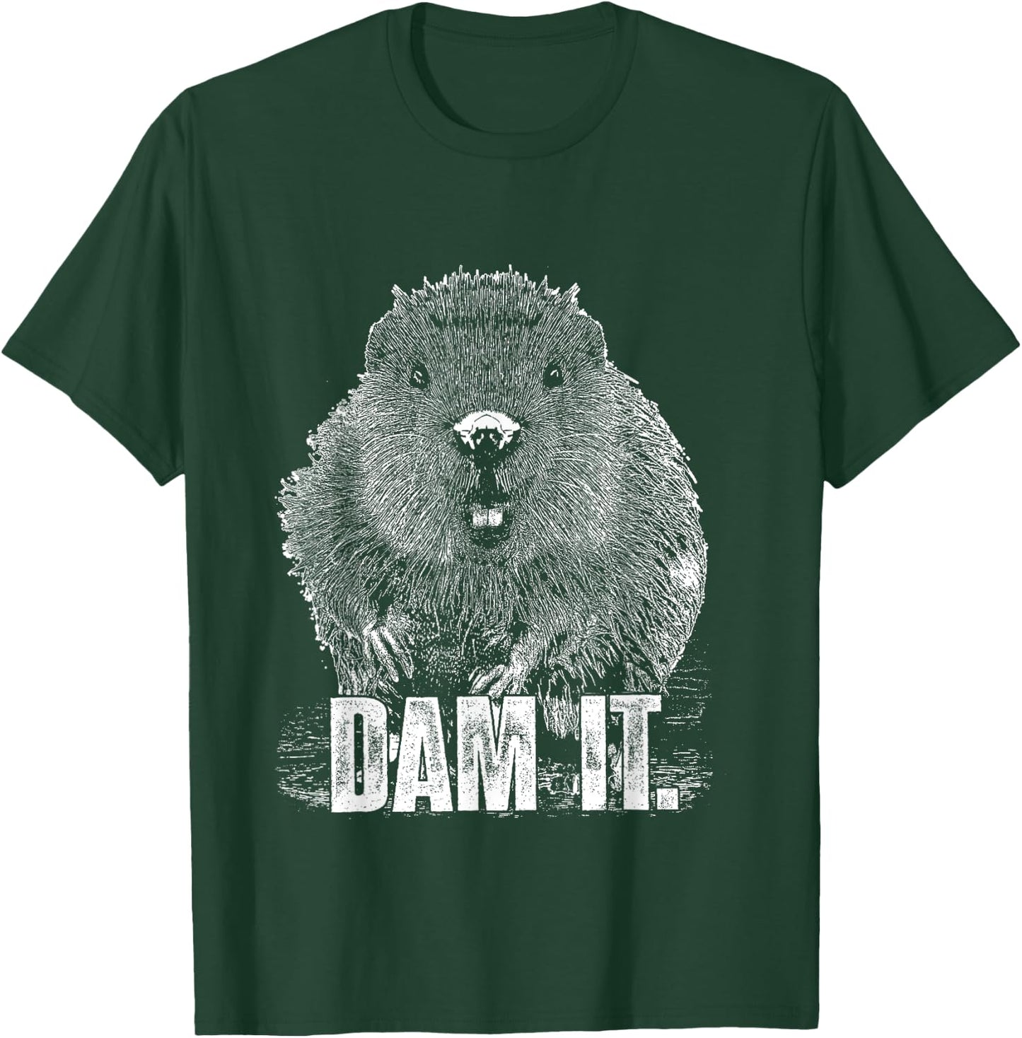 Funny Beaver Pun Dam It Language Joke Beavers Rodents Lover T-Shirt - T-Shirt | Forest