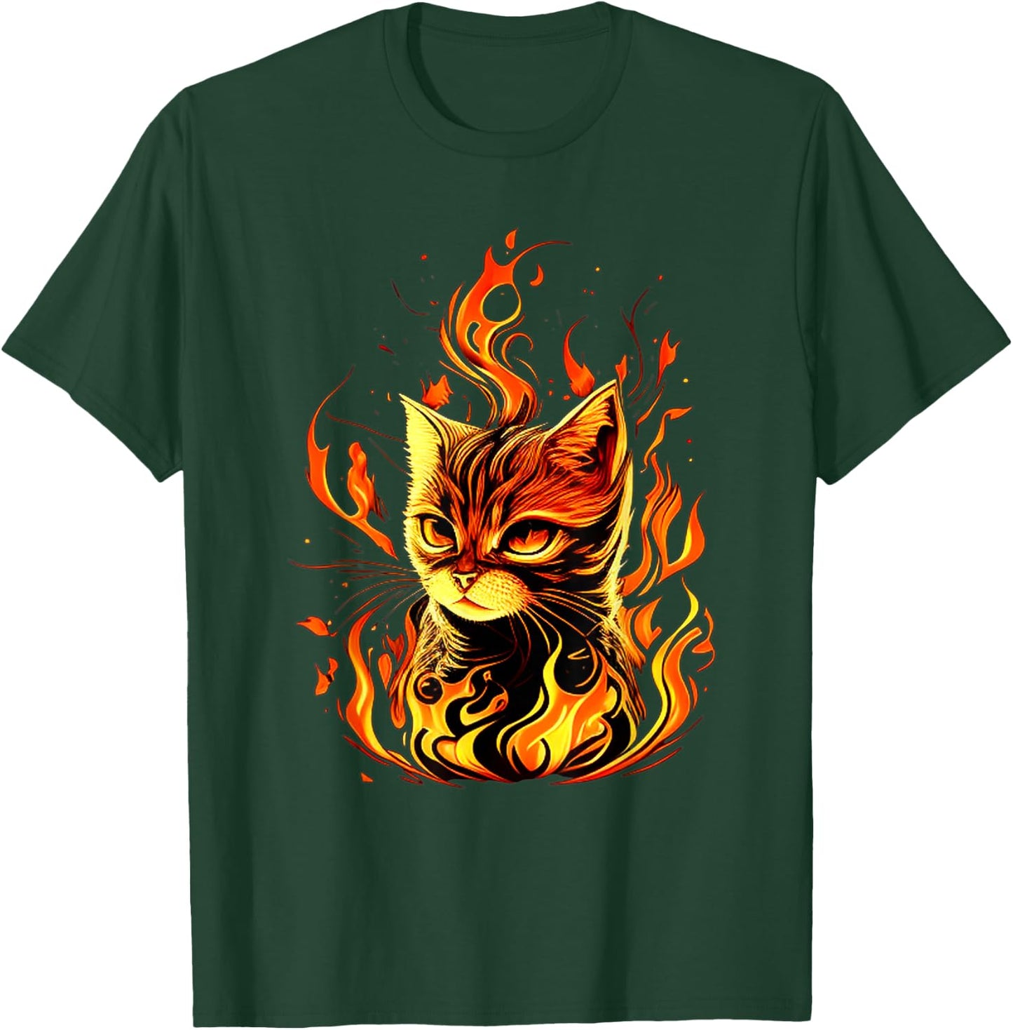 Funny burning look for Fire Cats and Hell Cat Lovers T-Shirt - T-Shirt | Forest