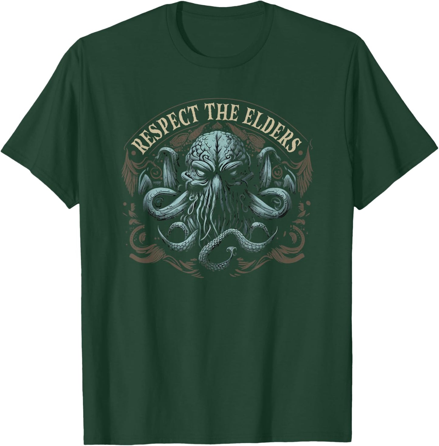 Cthulhu Respect The Elders, Cosmic Horror Cthulhu T-Shirt - T-Shirt | Forest
