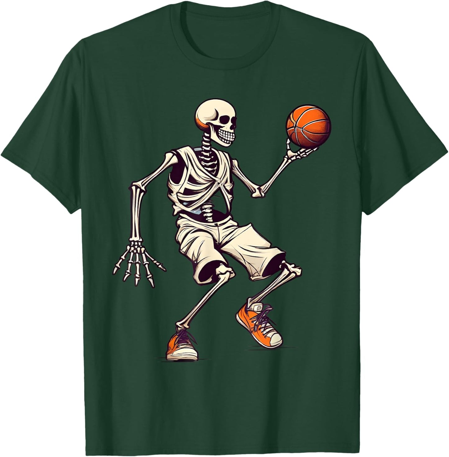 Cool Basketball Skeleton Basketball Lover Player Boys Girl T-Shirt - T-Shirt | Forest