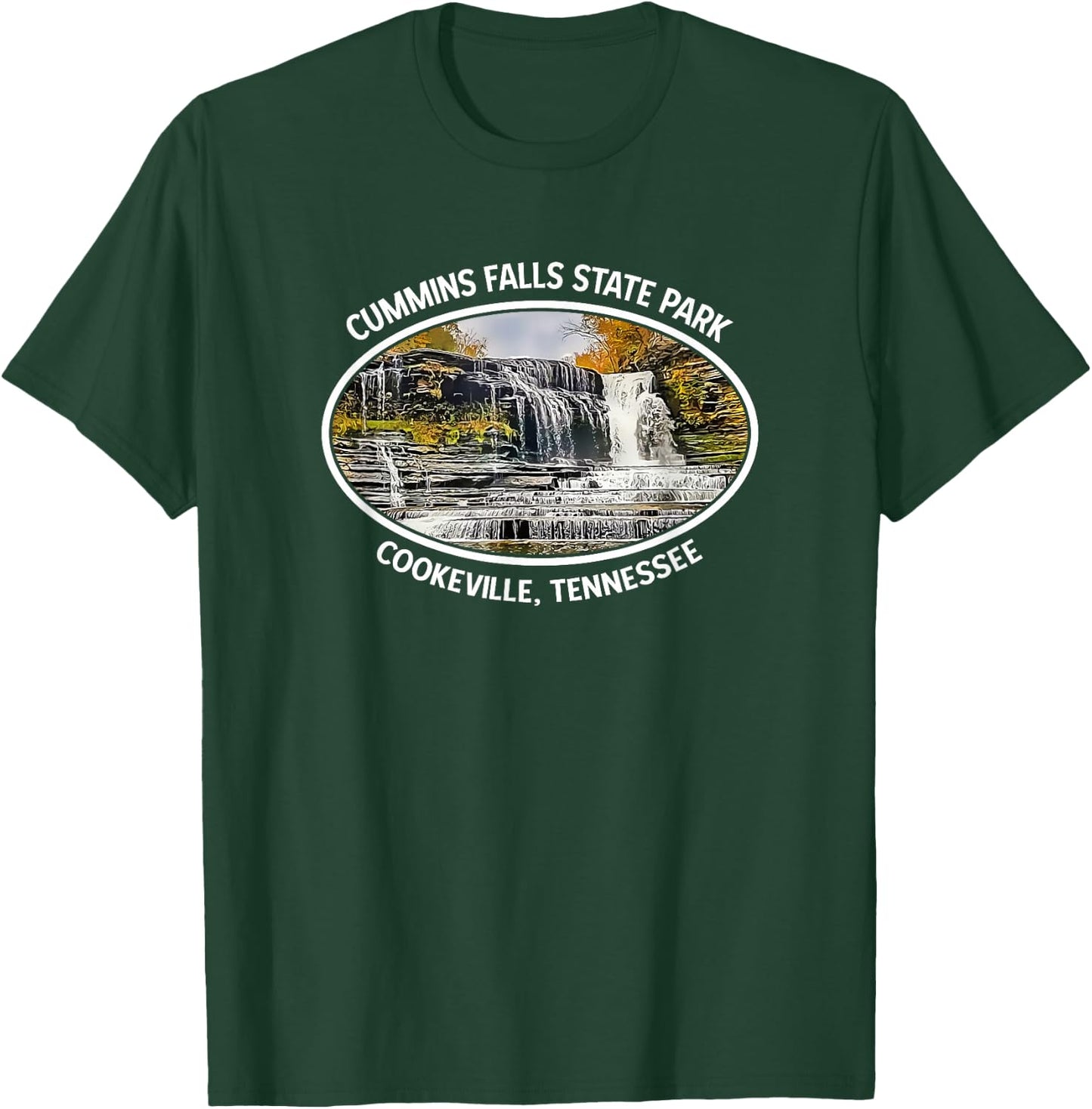 Cummins Falls State Park Outdoor Tennessee Waterfall T-Shirt - T-Shirt | Forest