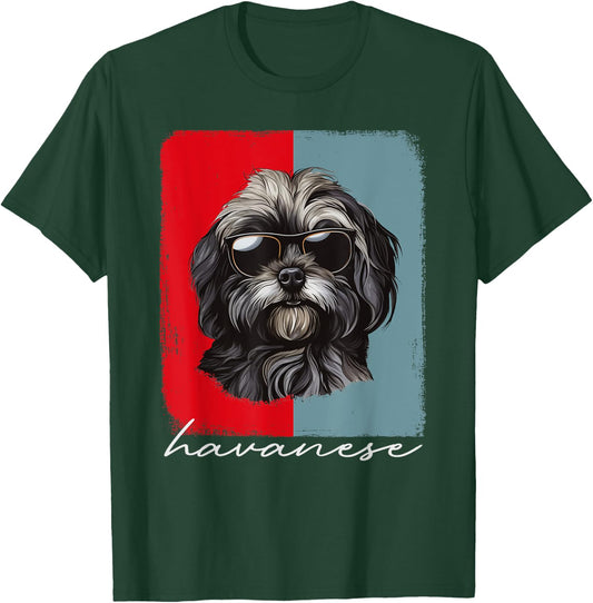 Retro Havanese Dog Lover Gift Havanese Mom Dad Dog Owner T-Shirt - T-Shirt | Forest