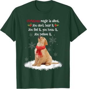 Golden Retriever With Christmas Magic Is Silent And Feel It T-Shirt - T-Shirt | Forest