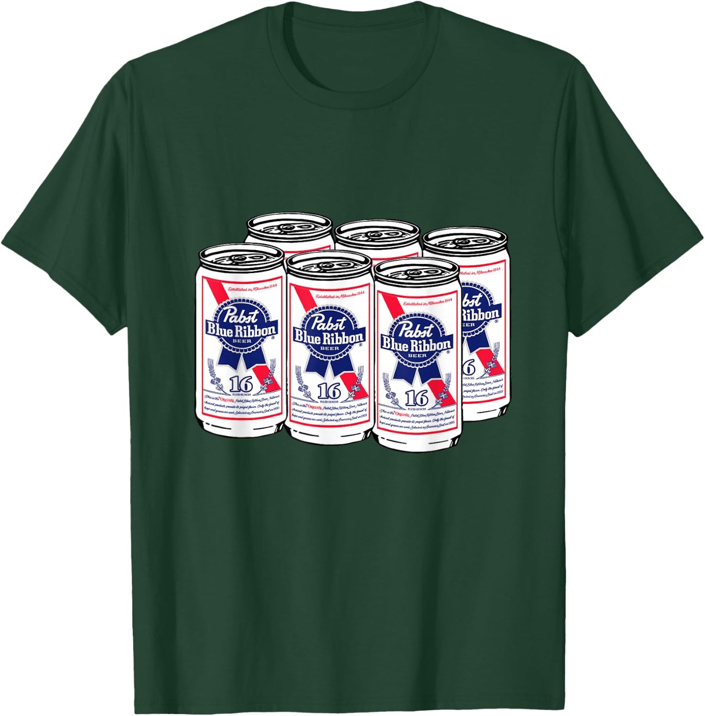 Pabst Blue Ribbon Cans Art T-Shirt - T-Shirt | Forest