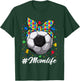 Messy Bun Soccer Ball Puzzle ASD Mom Life Autism Awareness T-Shirt - T-Shirt | Forest