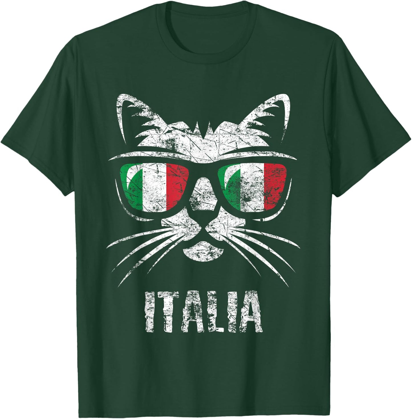 Italy Flag Funny Cat Italian Saying Vintage T-Shirt - T-Shirt | Forest