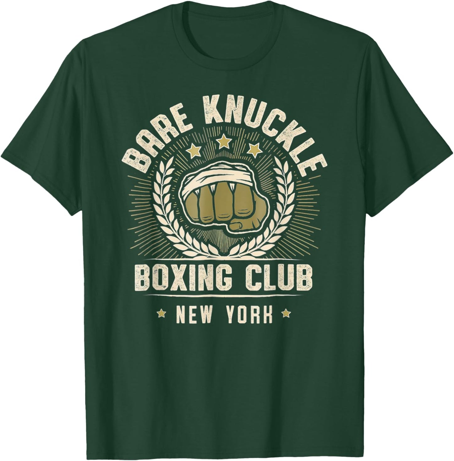 Vintage Bare Knuckle Boxing Club Est 1950 Boxing Hand T-Shirt - T-Shirt | Forest