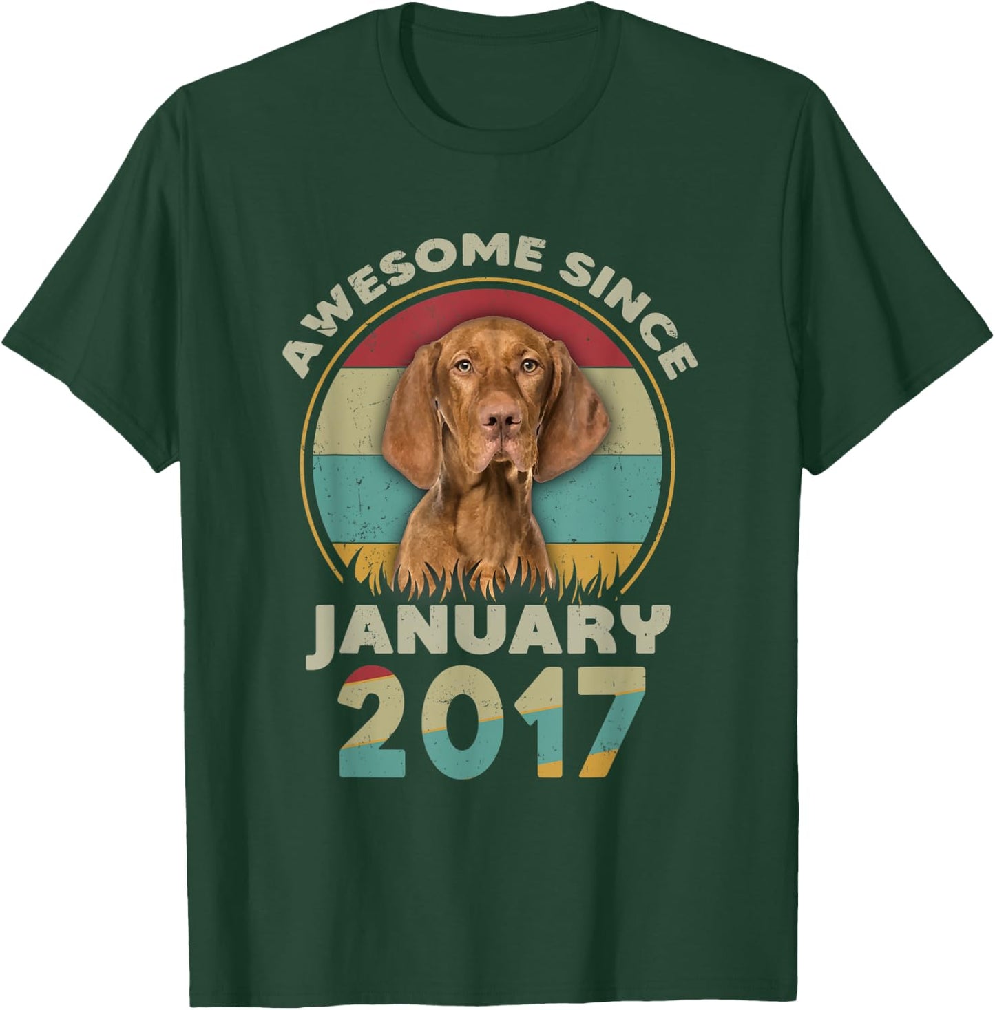 Awesome Since January 2017 5nd Birthday Gifts Dog Lovers T-Shirt - T-Shirt | Forest