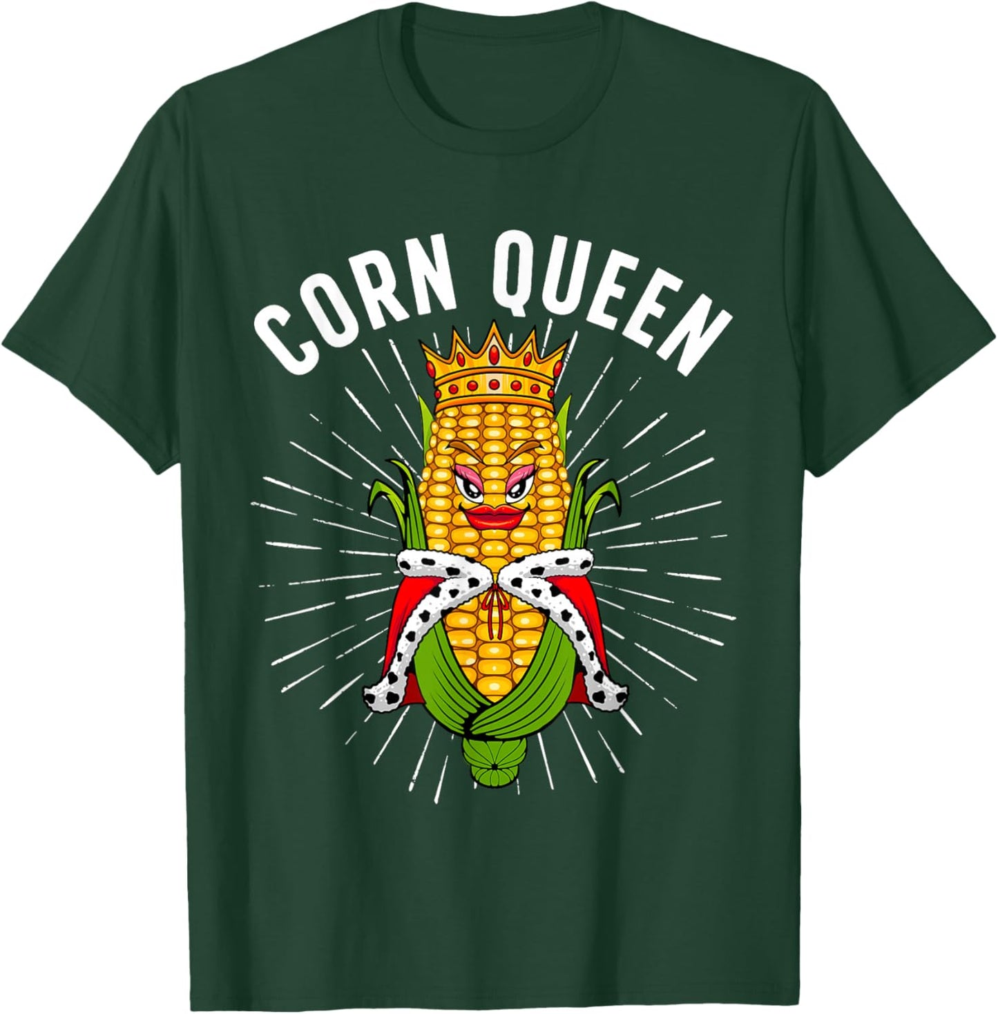 Cool Corn Queen Girls Food Farming Corn Cob Farmer T-Shirt - T-Shirt | Forest