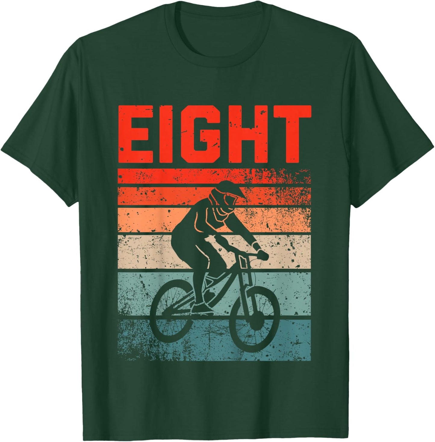 8 Year Old MTB Mountainbike Biker Birthday Boys Biking 8th T-Shirt - T-Shirt | Forest