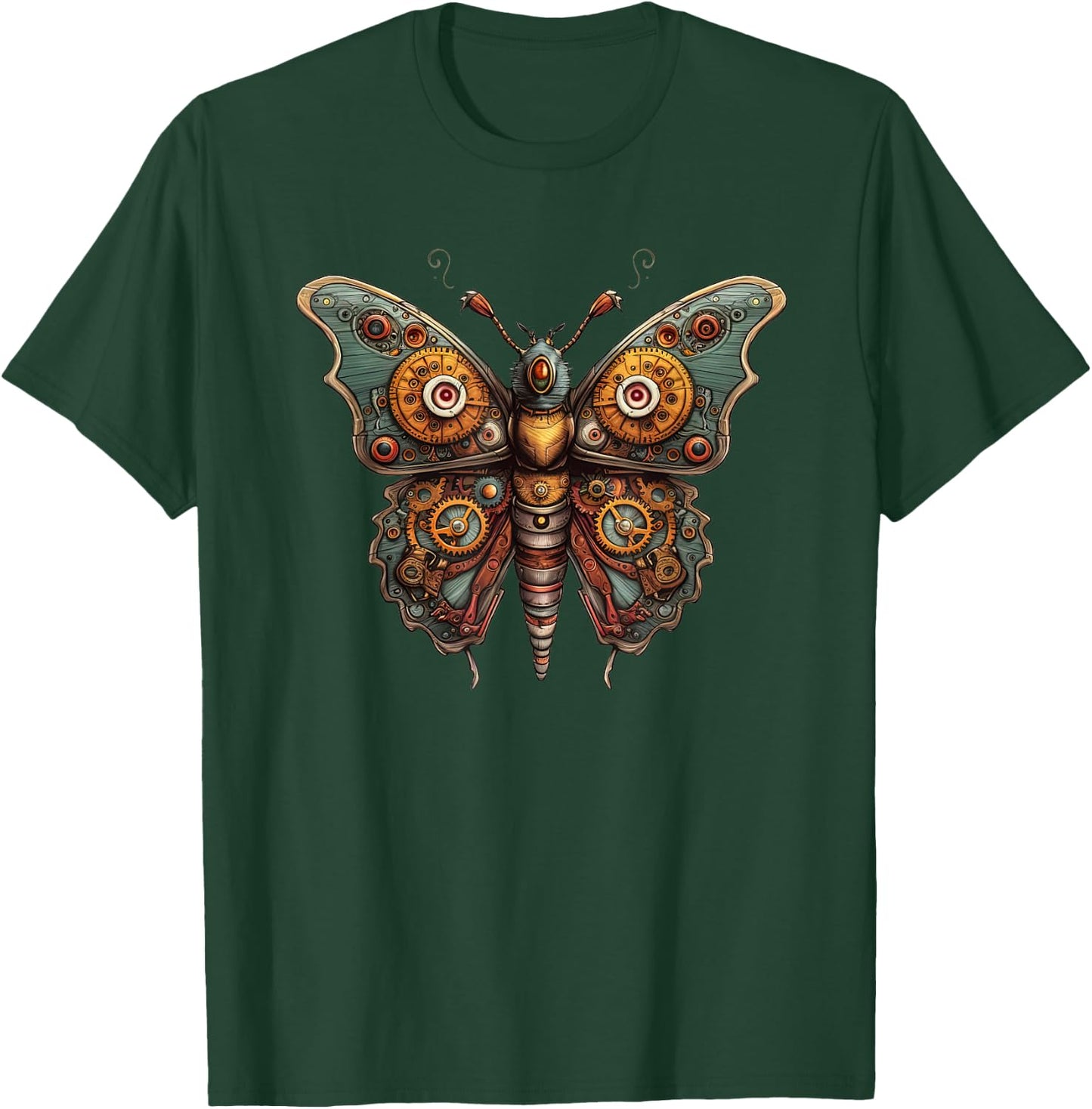 Butterfly in steampunk mechanical gear, vibrant butterflies T-Shirt - T-Shirt | Forest