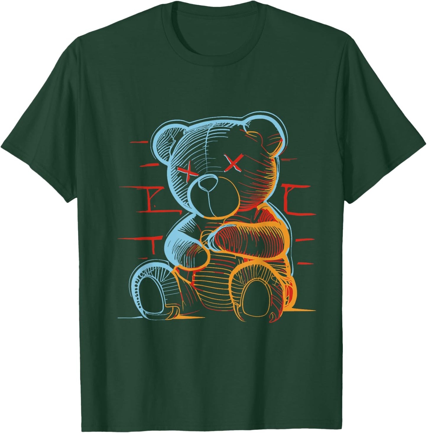 Evil Teddy Bear Streetwear Style T-Shirt - T-Shirt | Forest