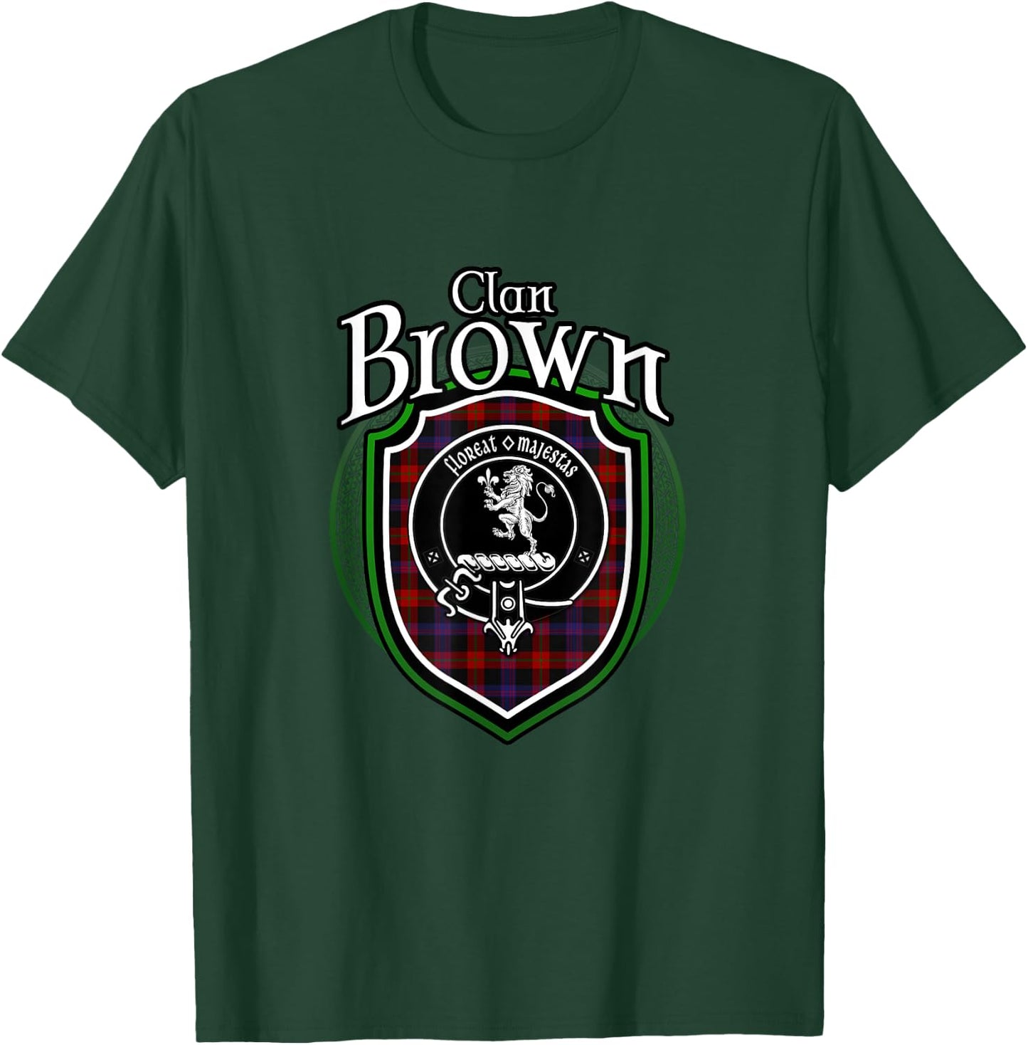 Brown Clan Crest | Scottish Clan Brown Family Crest Badge T-Shirt - T-Shirt | Forest