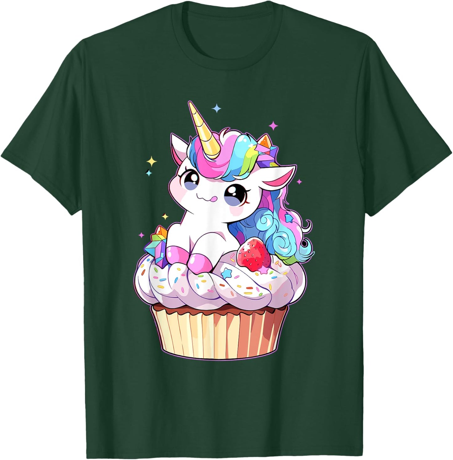 Cute Cupcake Baker Unicorn Lovers for Kids Women T-Shirt - T-Shirt | Forest