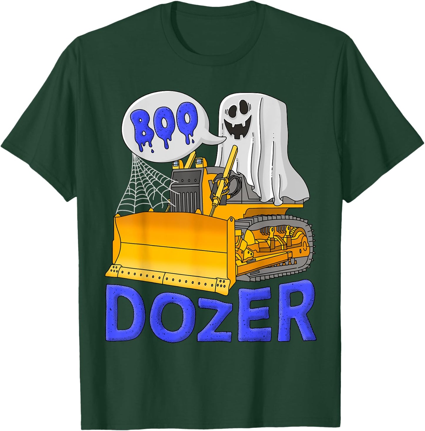 Bulldozer Halloween; Boo Dozer Kids Construction Truck T-Shirt - T-Shirt | Forest