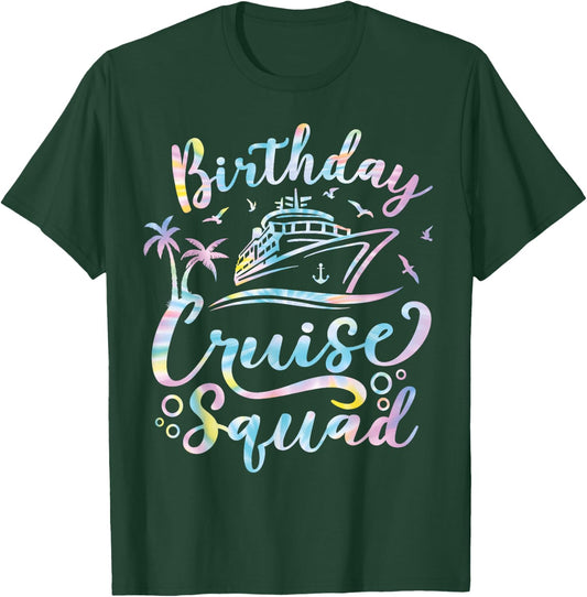 Birthday Cruise Squad Cruising Party Crew Trip Vacation 2025 T-Shirt - T-Shirt | Forest