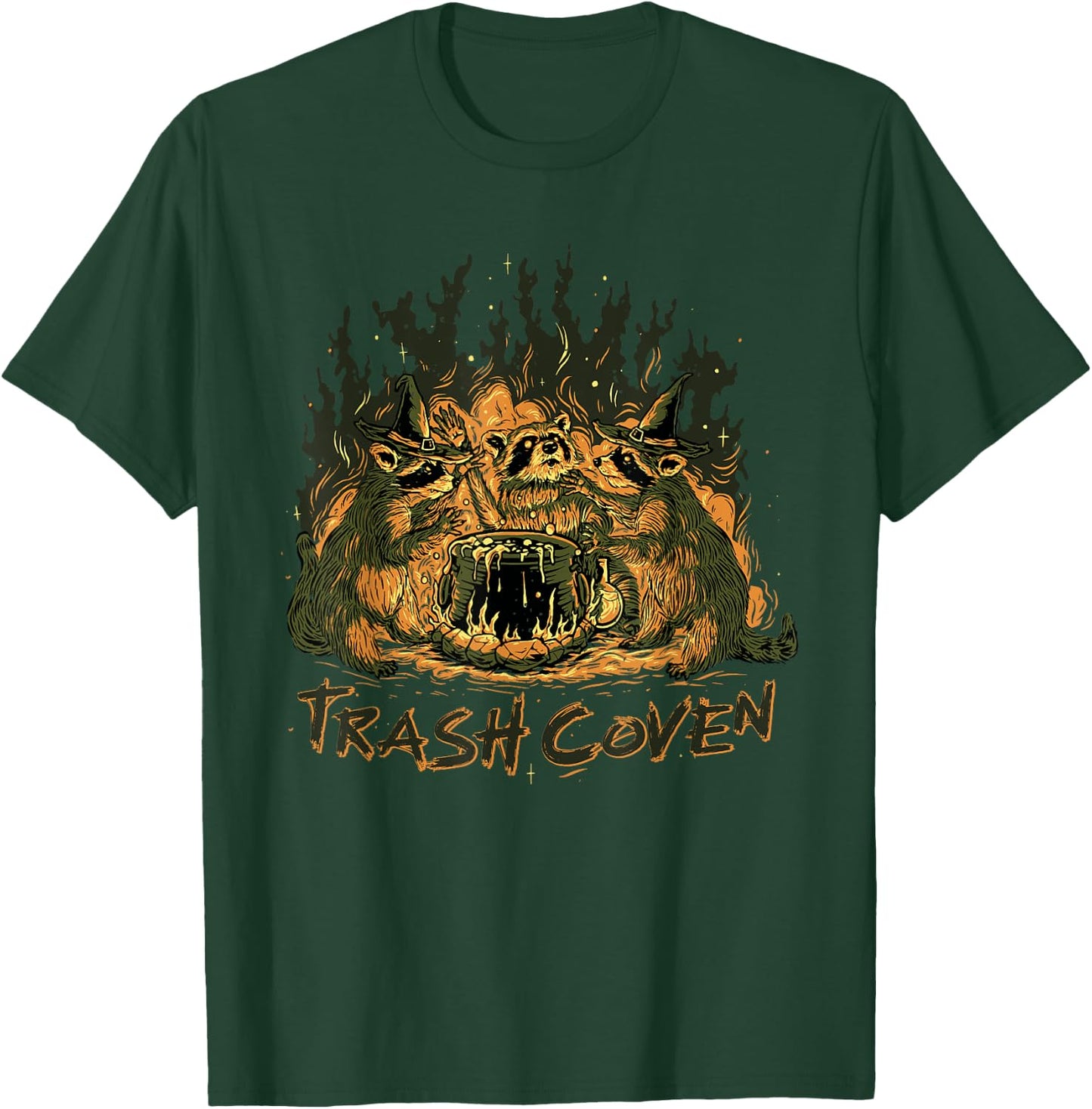 Trash Coven | Funny Wiccan Pagan Witch | Racoon | Animal T-Shirt - T-Shirt | Forest
