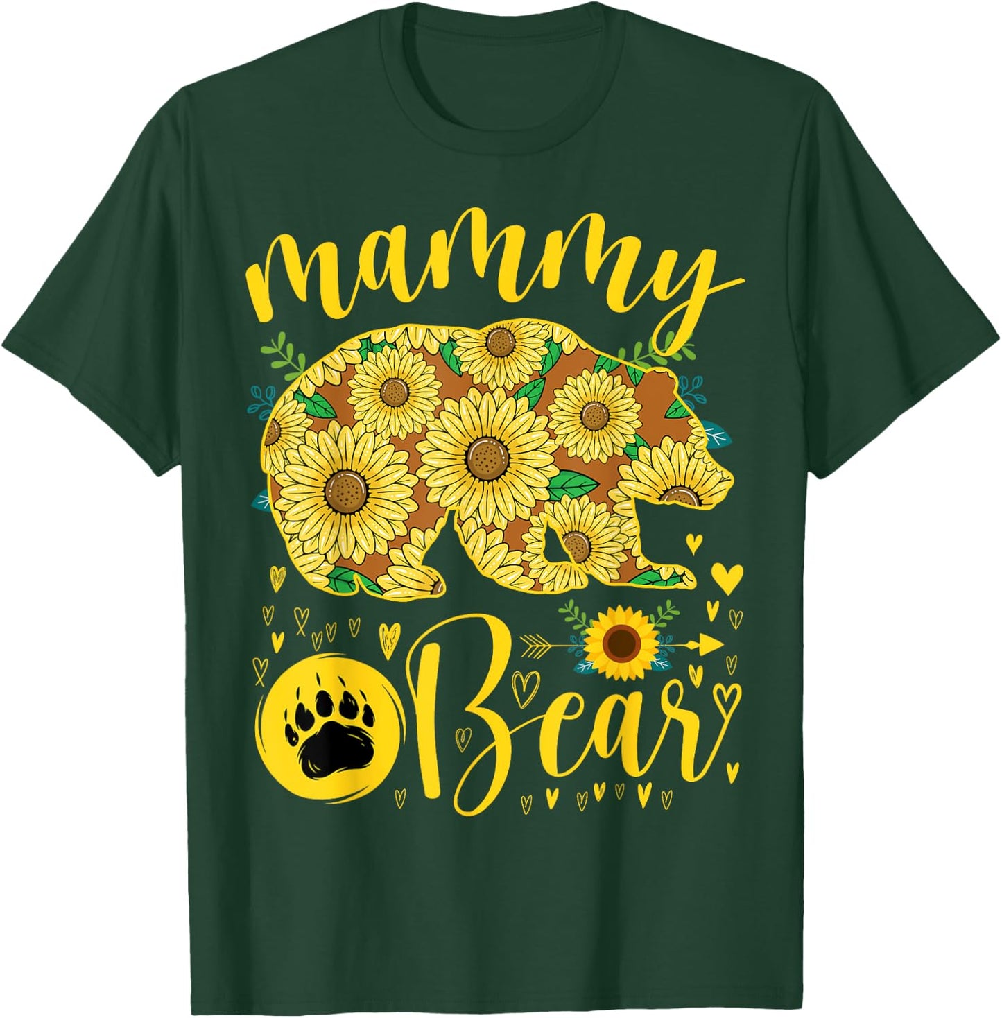 Mammy Bear Sunflower Grandma Mother's Day Party T-Shirt - T-Shirt | Forest