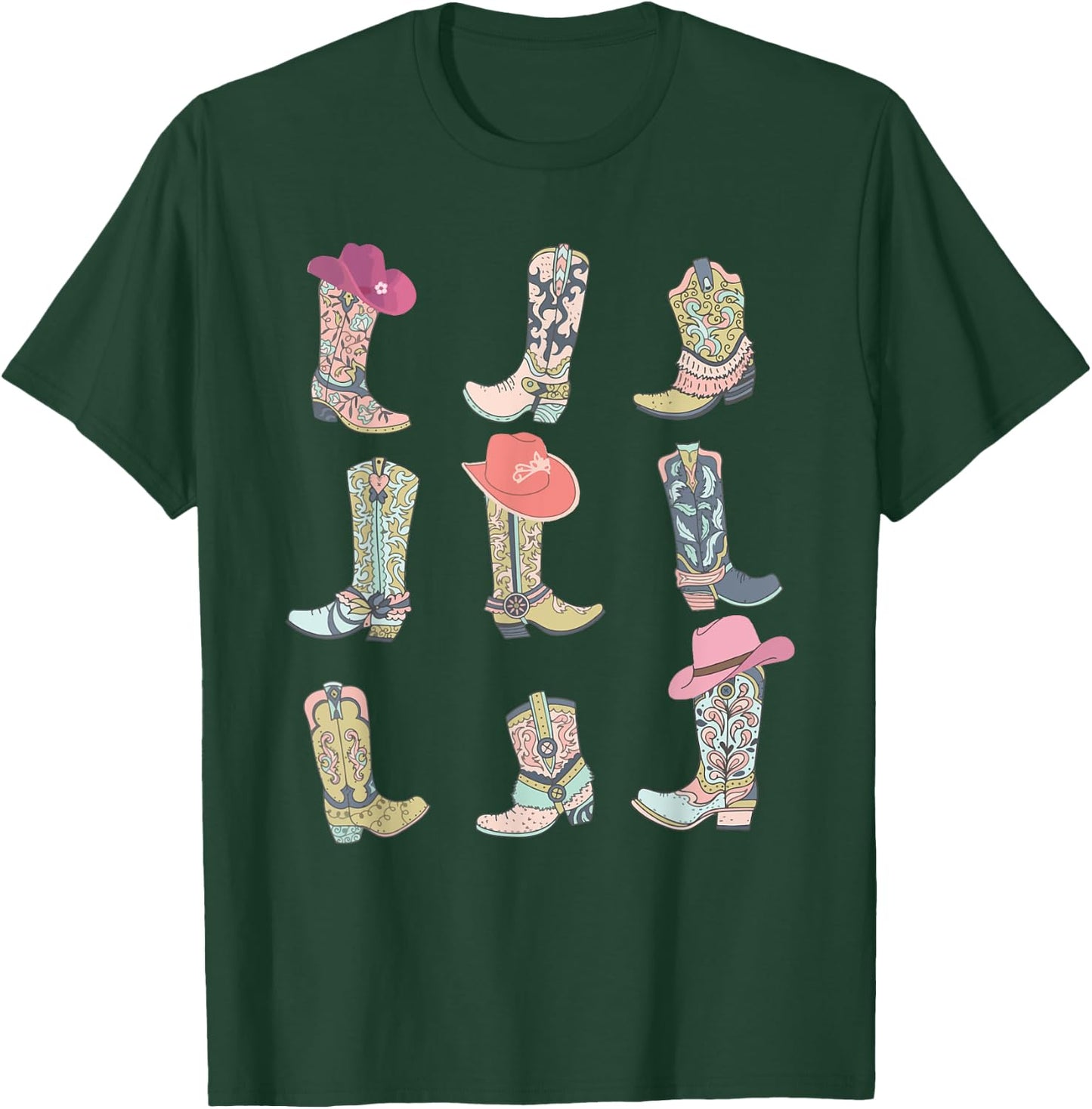 Cowgirl Boots Let's Go Girls Howdy Western Cowgirl Cowboy T-Shirt - T-Shirt | Forest