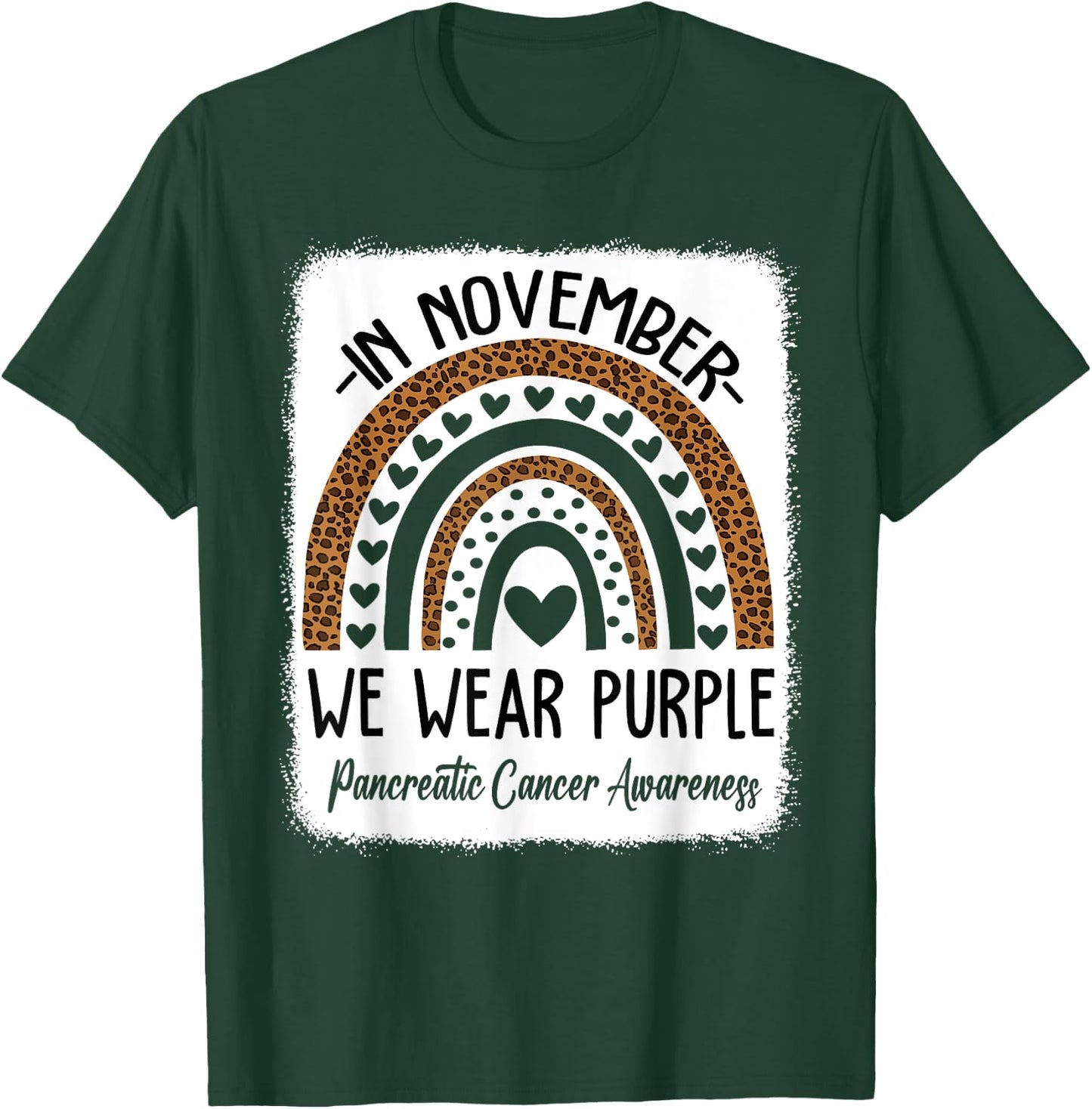 Rainbow November We Wear Purple Pancreatic Cancer Awareness T-Shirt - T-Shirt | Forest