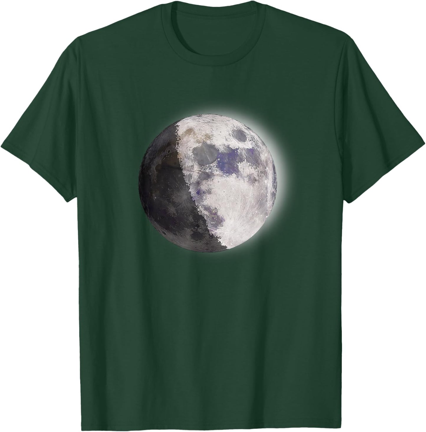 Waxing Gibbous Moon Phase, Full Moon, For Selenophiles T-Shirt - T-Shirt | Forest