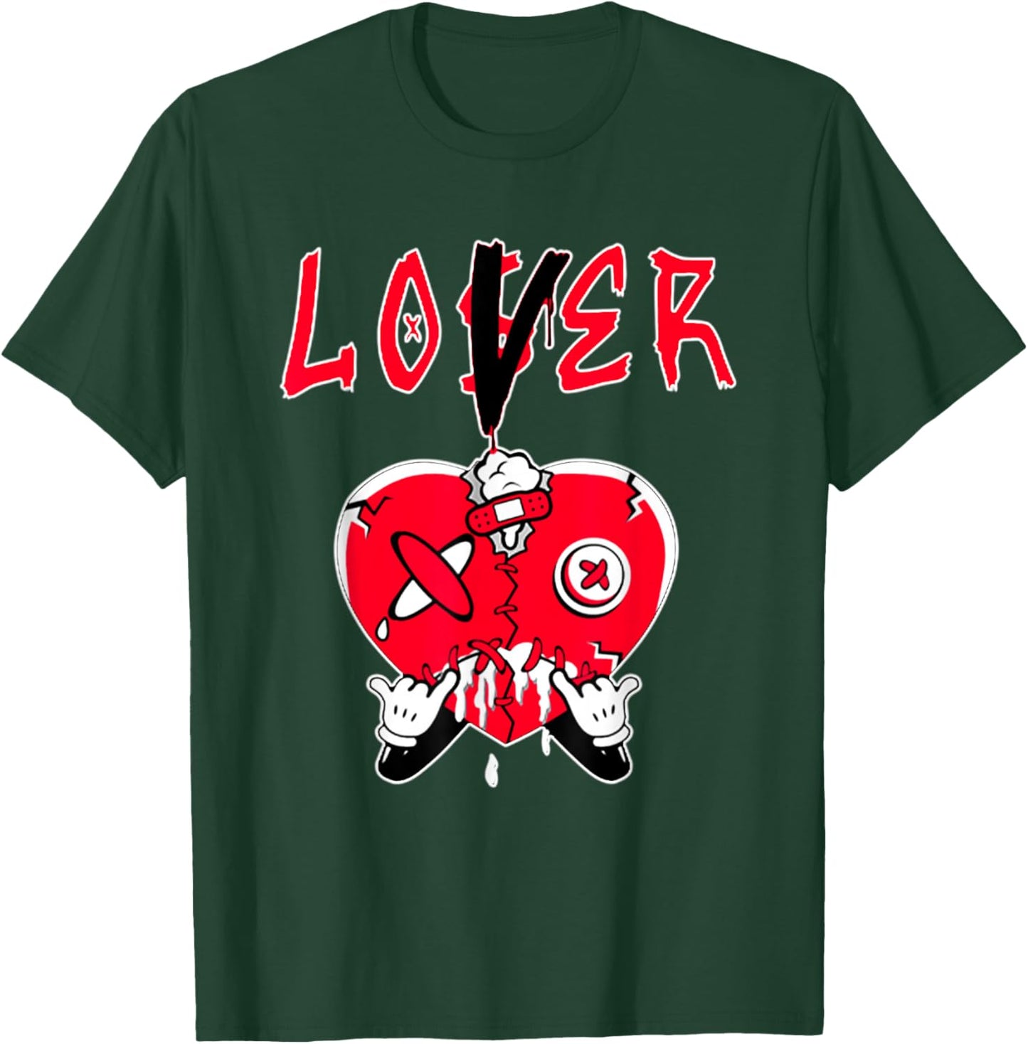 Loser Red To Match Loser Lover Heart 5 Racer Red Drip T-Shirt - T-Shirt | Forest