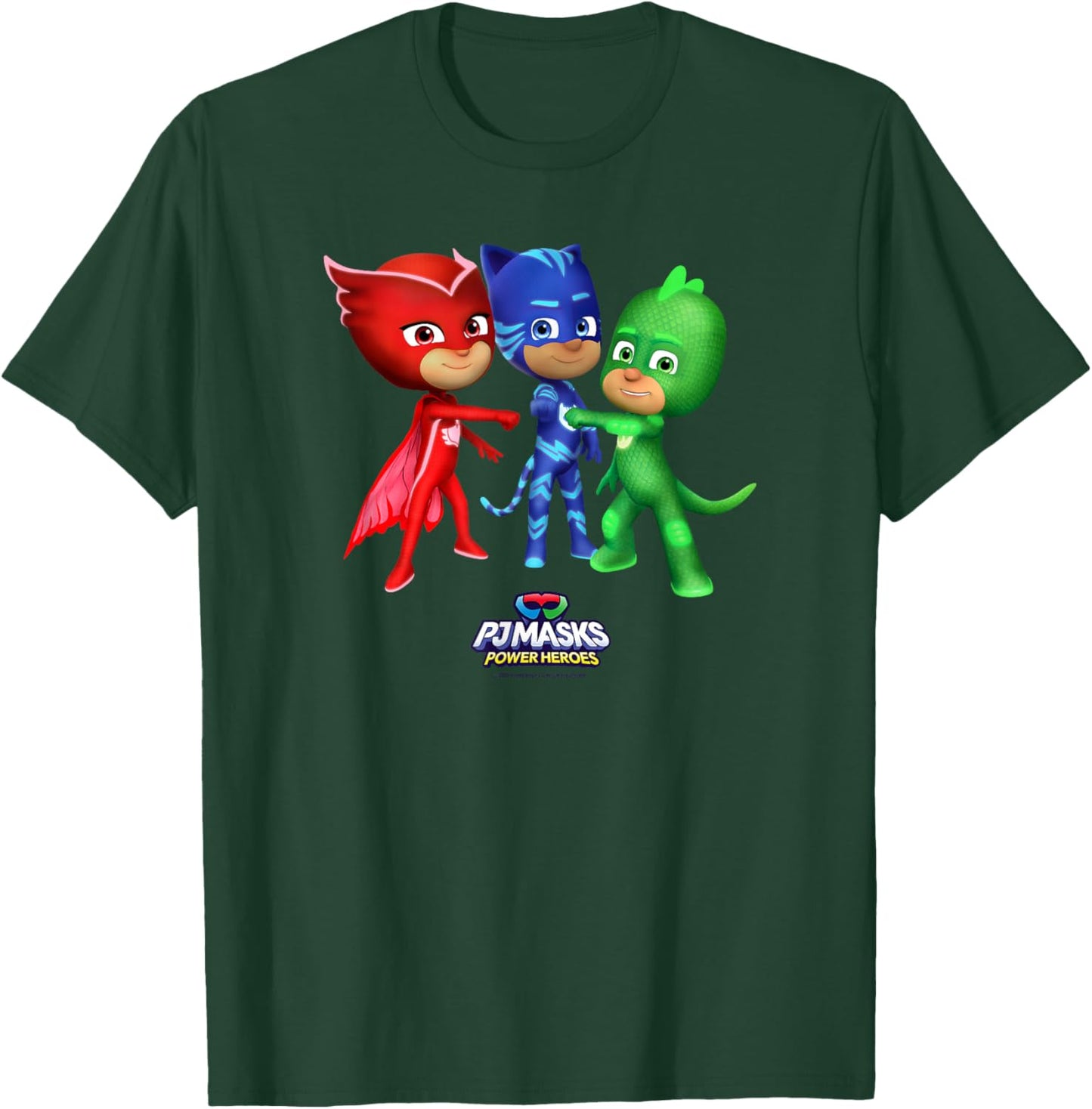 PJ Masks Group Shot Power Heroes Best Trio Logo T-Shirt - T-Shirt | Forest