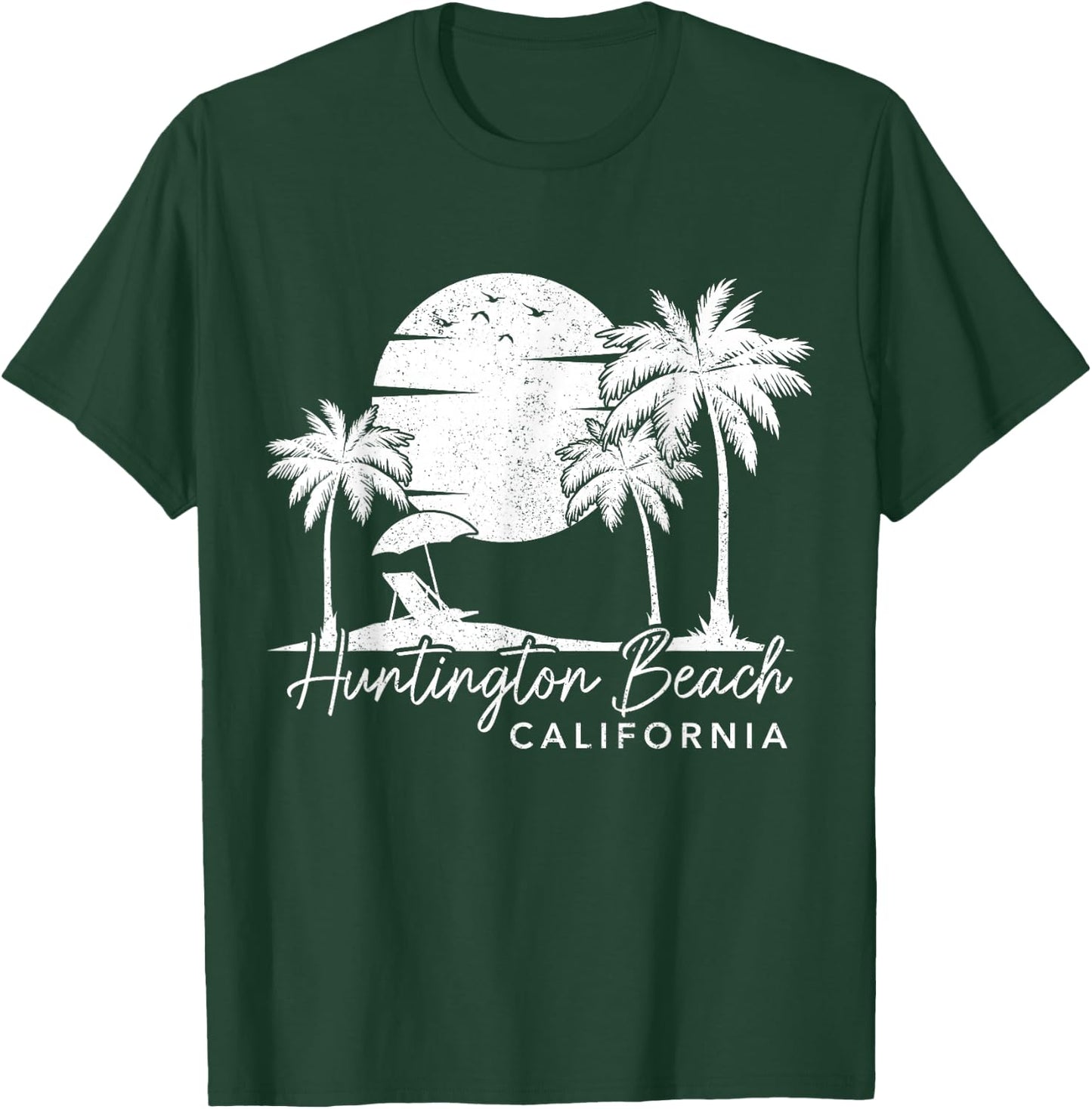 Huntington Beach California CA Vintage Sunset Surfer Retro T-Shirt - T-Shirt | Forest