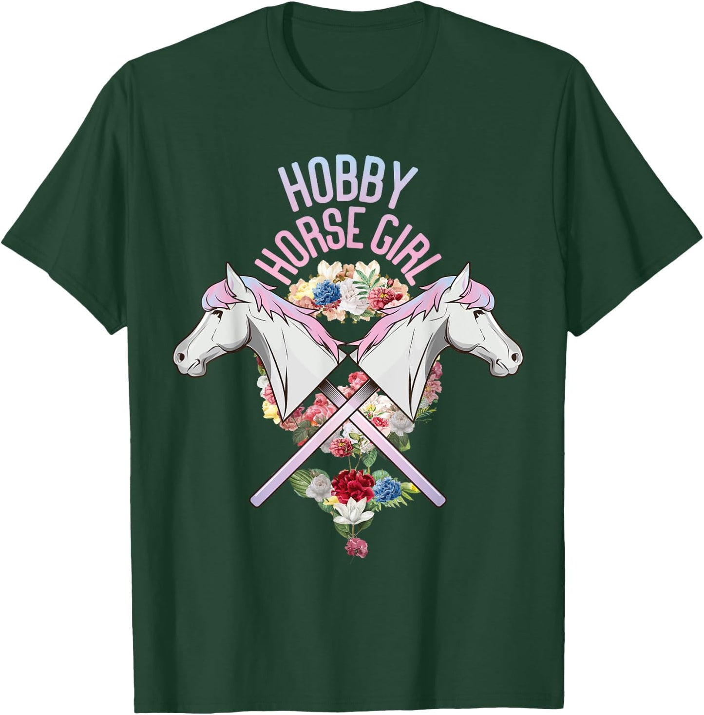 Hobby Horsing Girls' Horse Tournament T-Shirt - T-Shirt | Forest