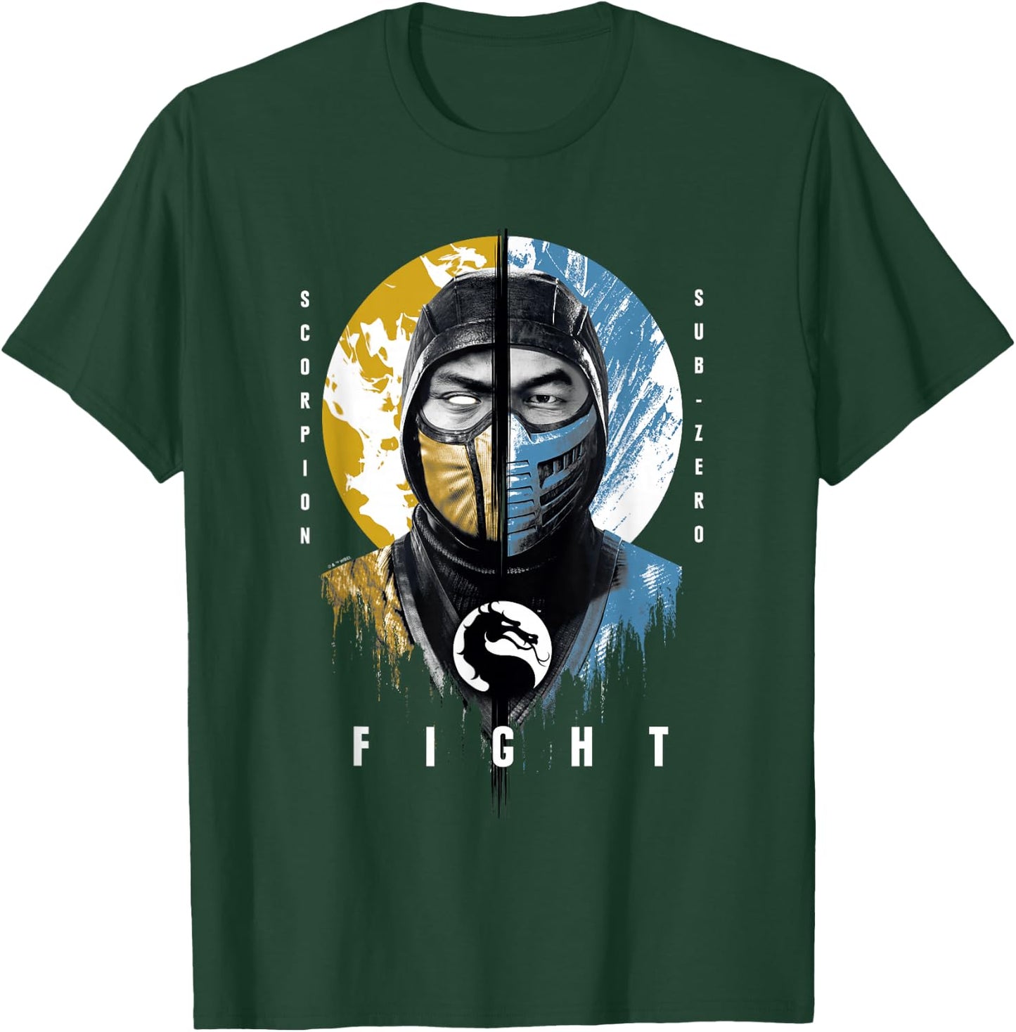 Mortal Kombat Klassic Scorpion Vs Sub-Zero Fight Portrait T-Shirt - T-Shirt | Forest